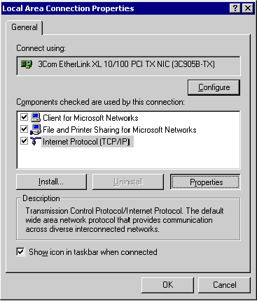 Настройка tcp ip windows 2003